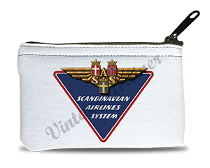 Scandinavian Airlines 1960's Triangle Bag Sticker Rectangular Coin Purse
