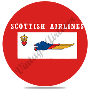 Scottish Airlines Logo Square Round Sandstone Coaster