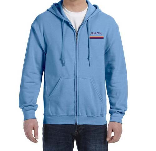 Air Cal Logo Zipped Hooded Sweatshirt Embroidered