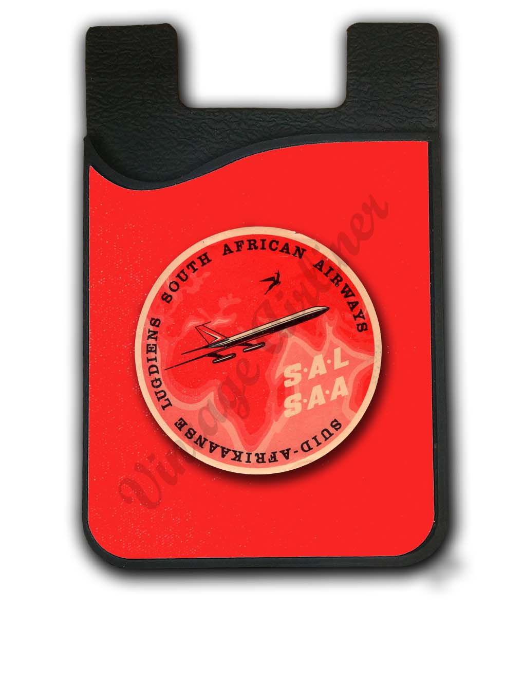 South African Airways Vintage Baggage Sticker Card Caddy