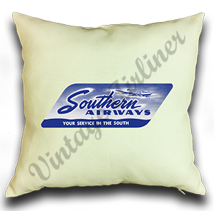 Southern Airways Vintage Bag Sticker Linen Pillow Case Cover