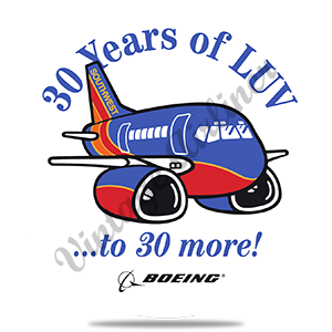 Southwest Airlines 30th Anniversary Round Sandstone Coaster