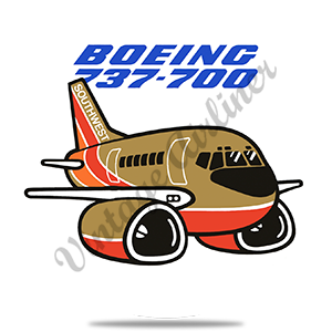 Southwest Airlines 737 Bag Sticker Round Sandstone Coaster