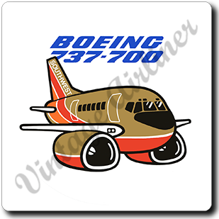 Southwest Airlines 737 Bag Sticker Square Sandstone Coaster