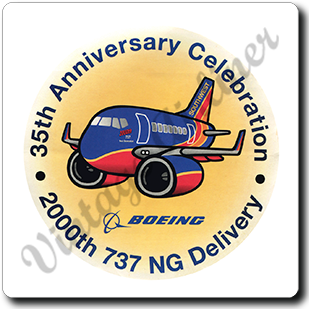 Southwest Airlines 35th Anniversary Square Sandstone Coaster