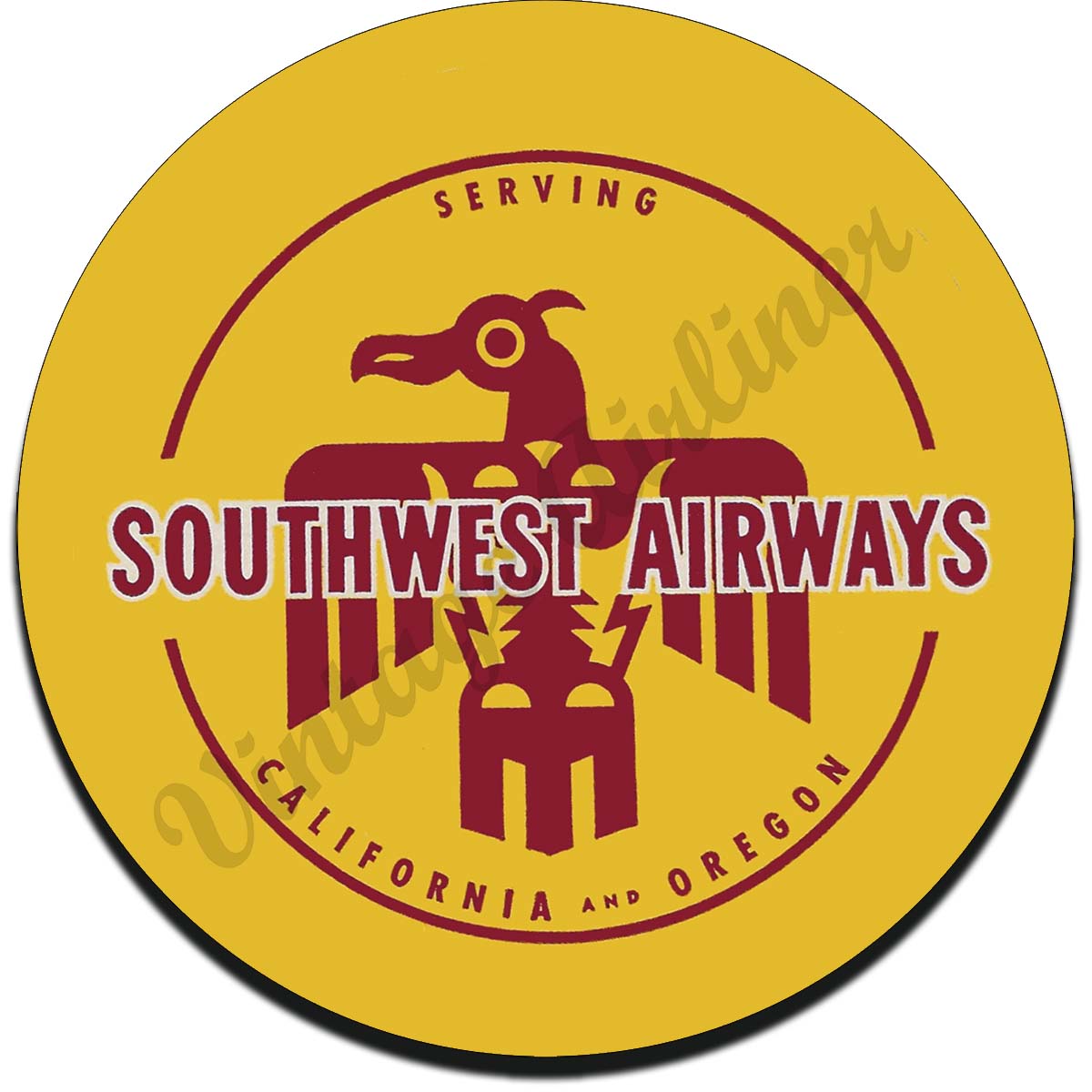 Southwest Airways Vintage Sandstone Coaster