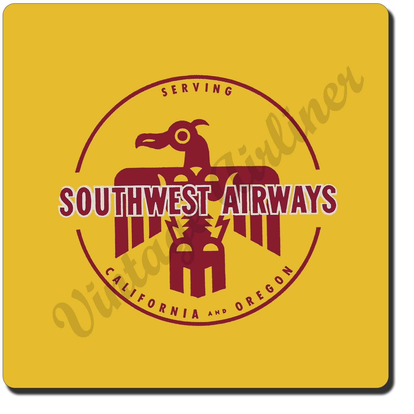 Southwest Airways Vintage Sandstone Coaster