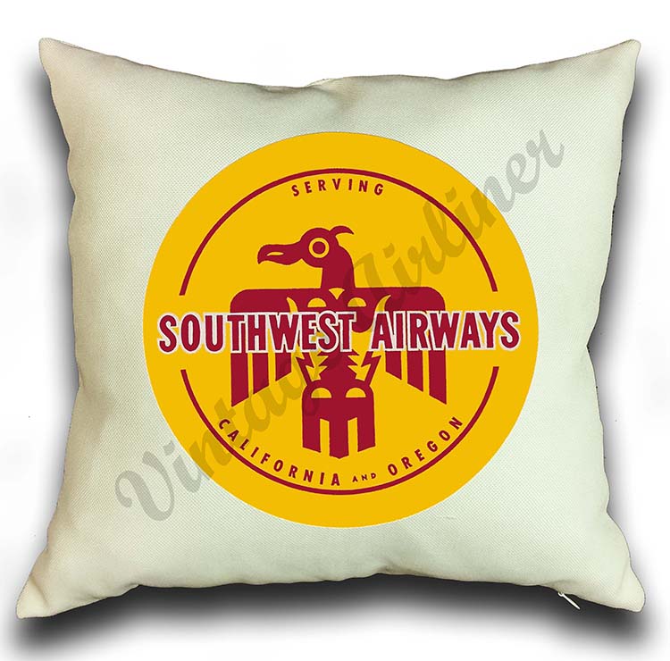 Southwest Airways Vintage Pillow Case Cover
