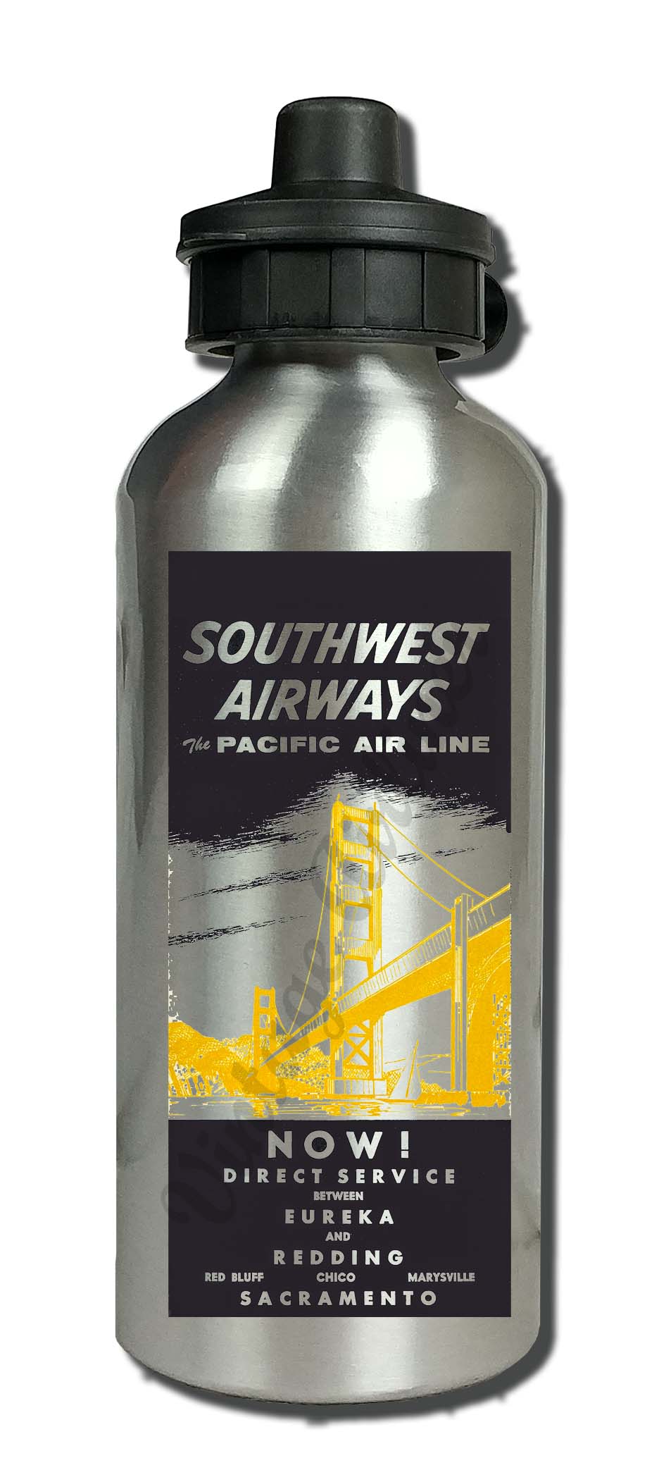 Southwest Airways The Pacific Air Line Vintage Aluminum Water Bottle