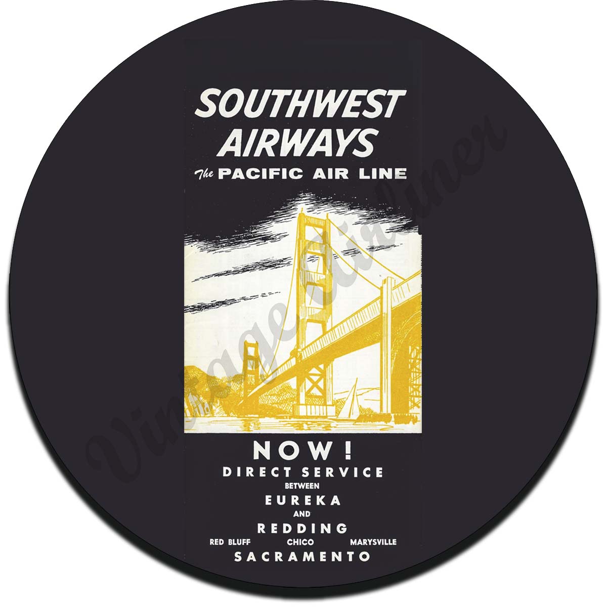Southwest Airways The Pacific Air Line Vintage Sandstone Coaster