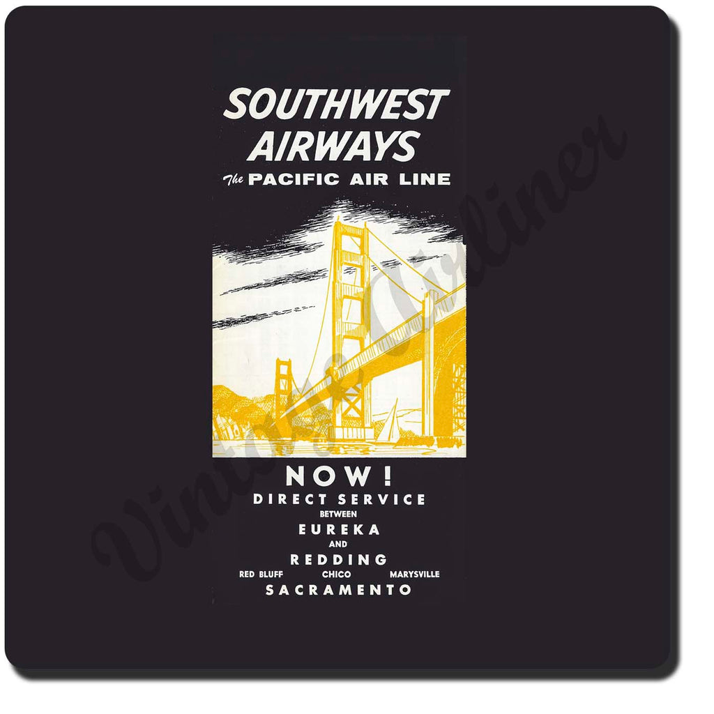 Southwest Airways The Pacific Air Line Vintage Sandstone Coaster