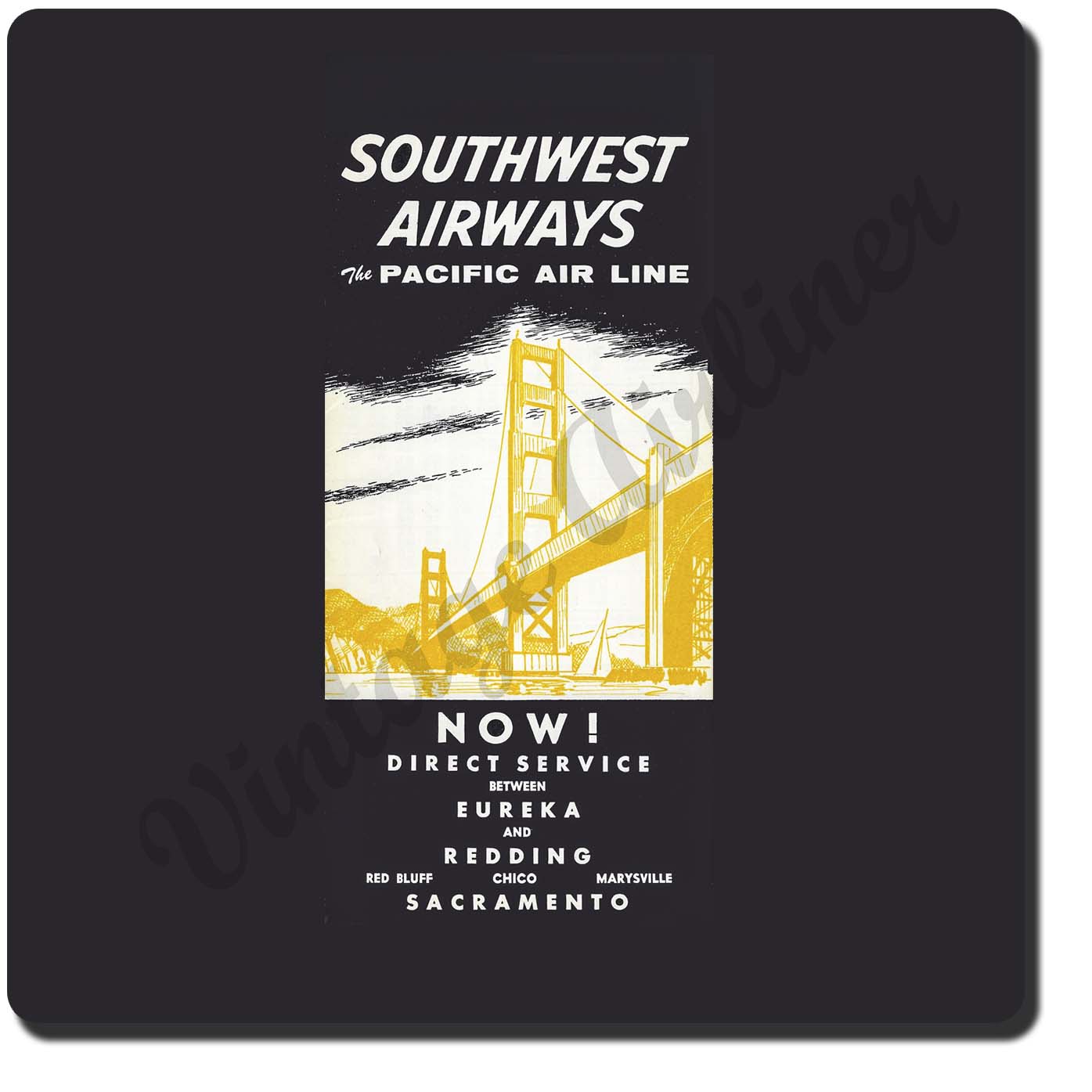 Southwest Airways The Pacific Air Line Vintage Sandstone Coaster