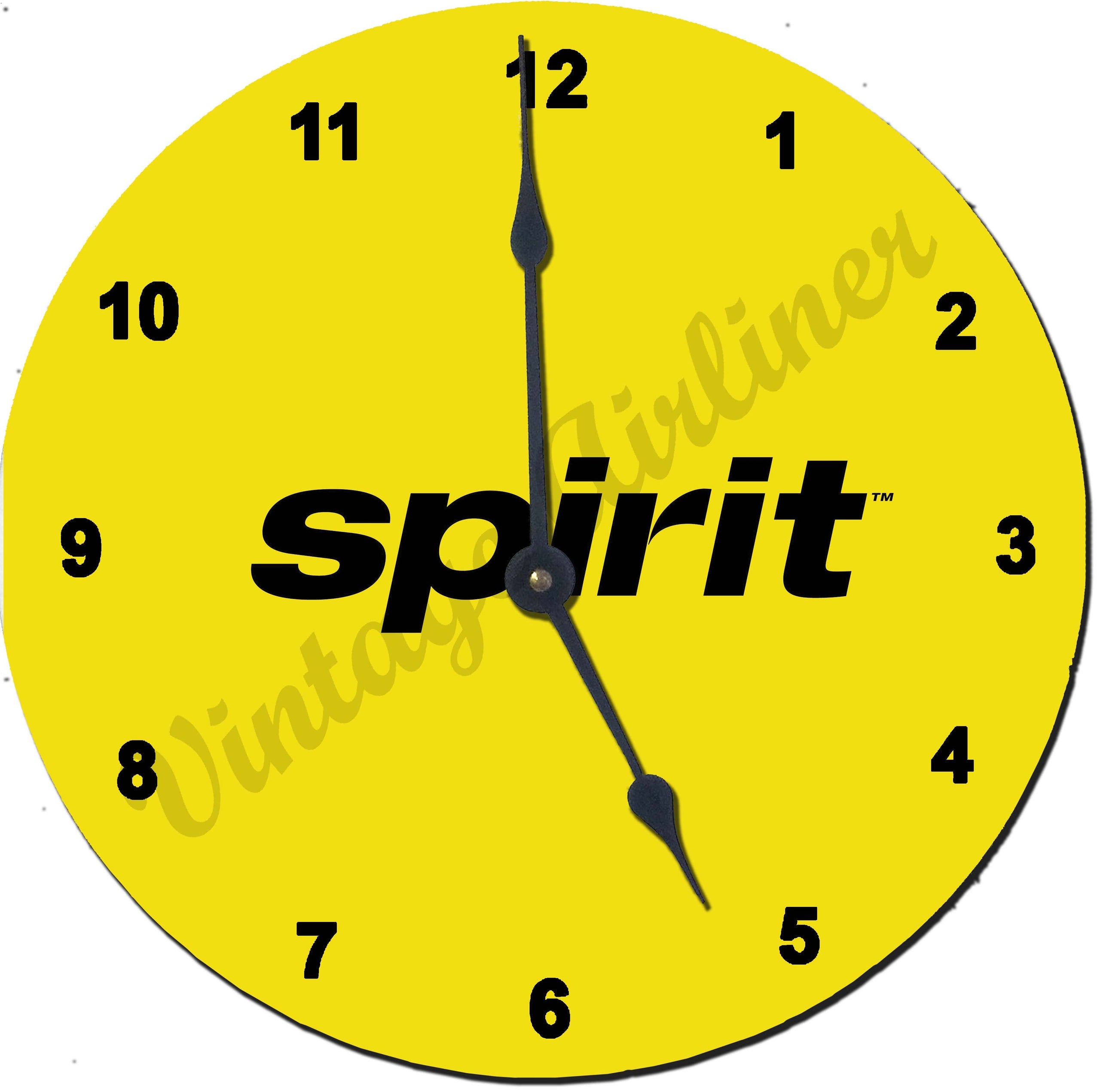 Spirit Airlines Black on Yellow Wall Clock