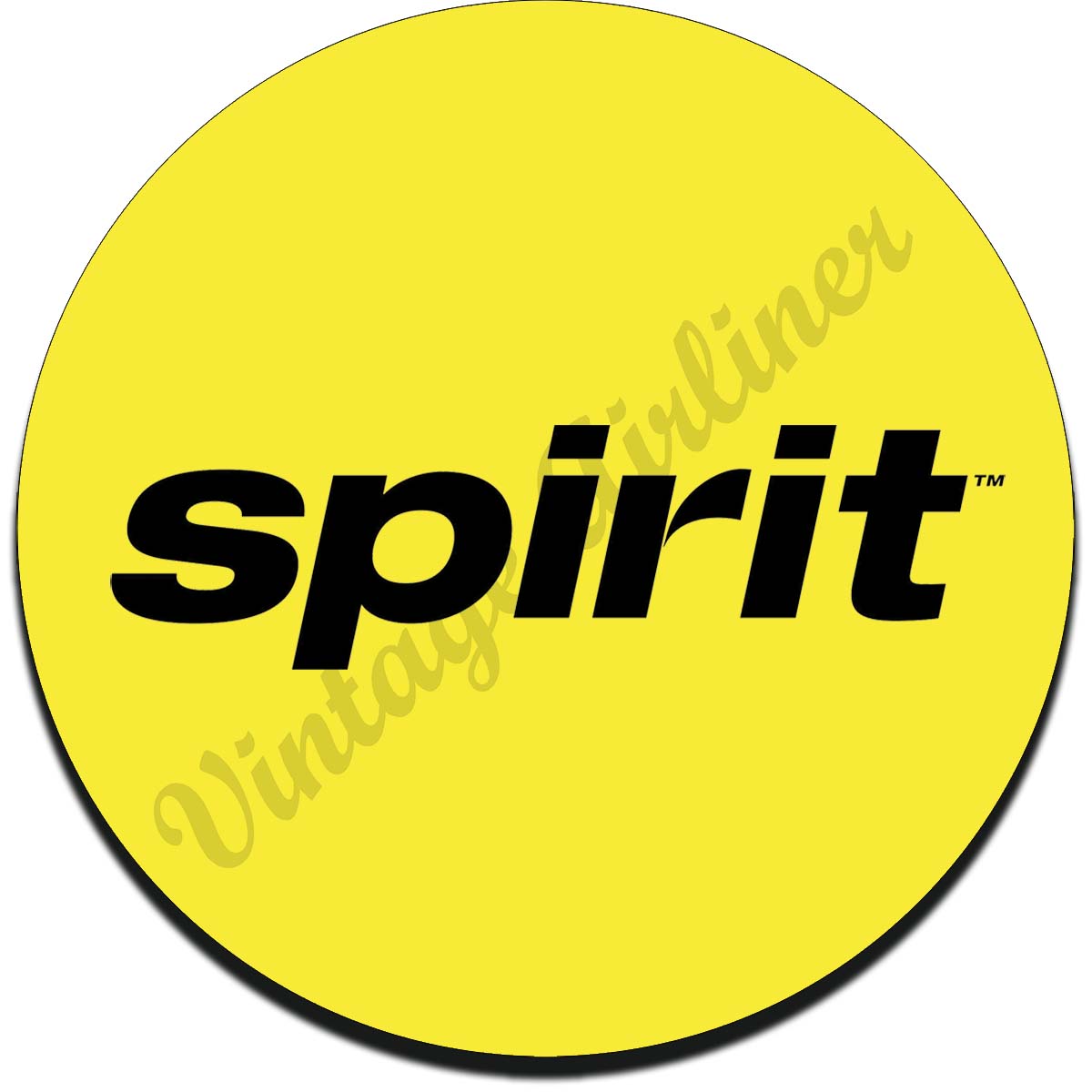 Spirit Airlines Black on Yellow Sandstone Coaster
