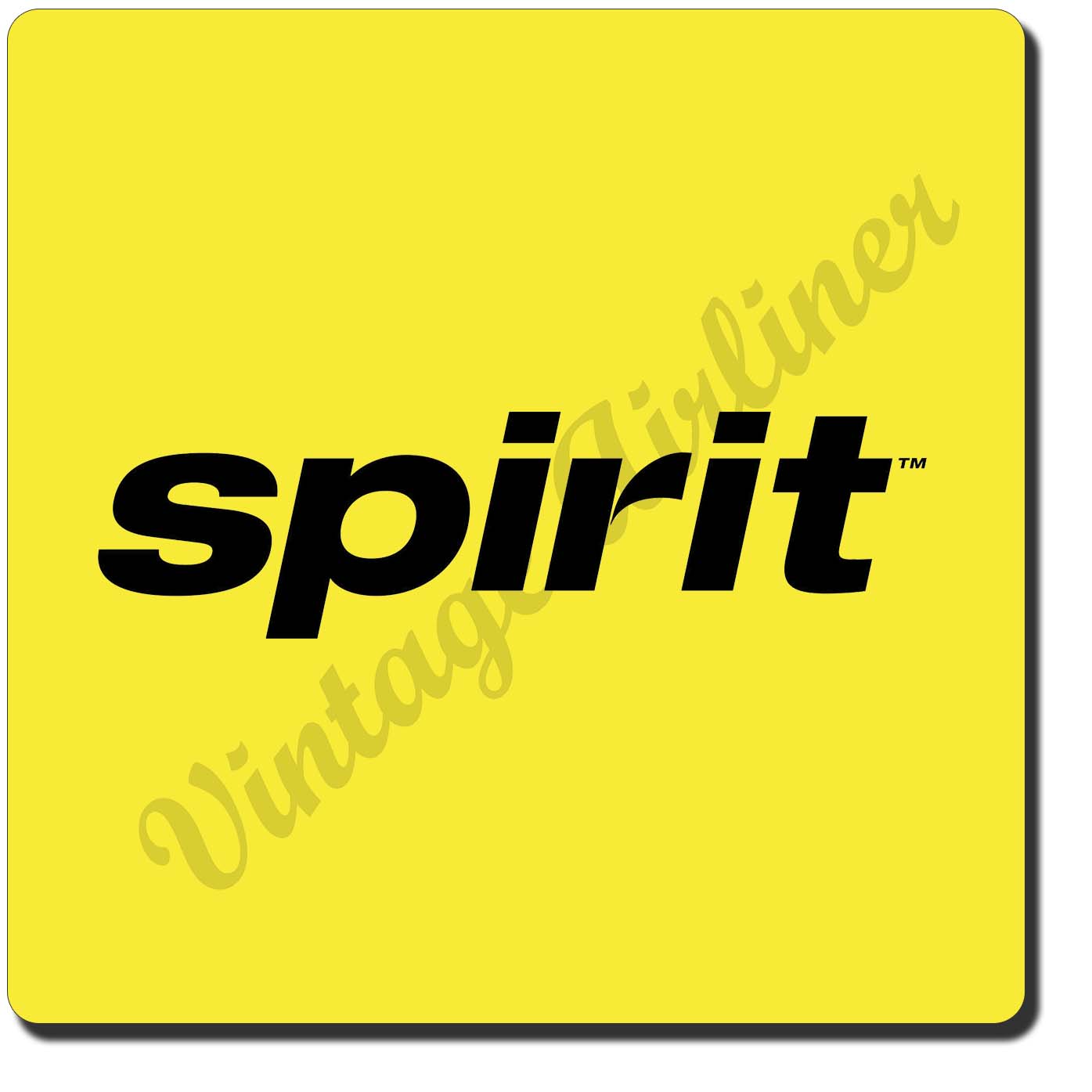 Spirit Airlines Black on Yellow Sandstone Coaster
