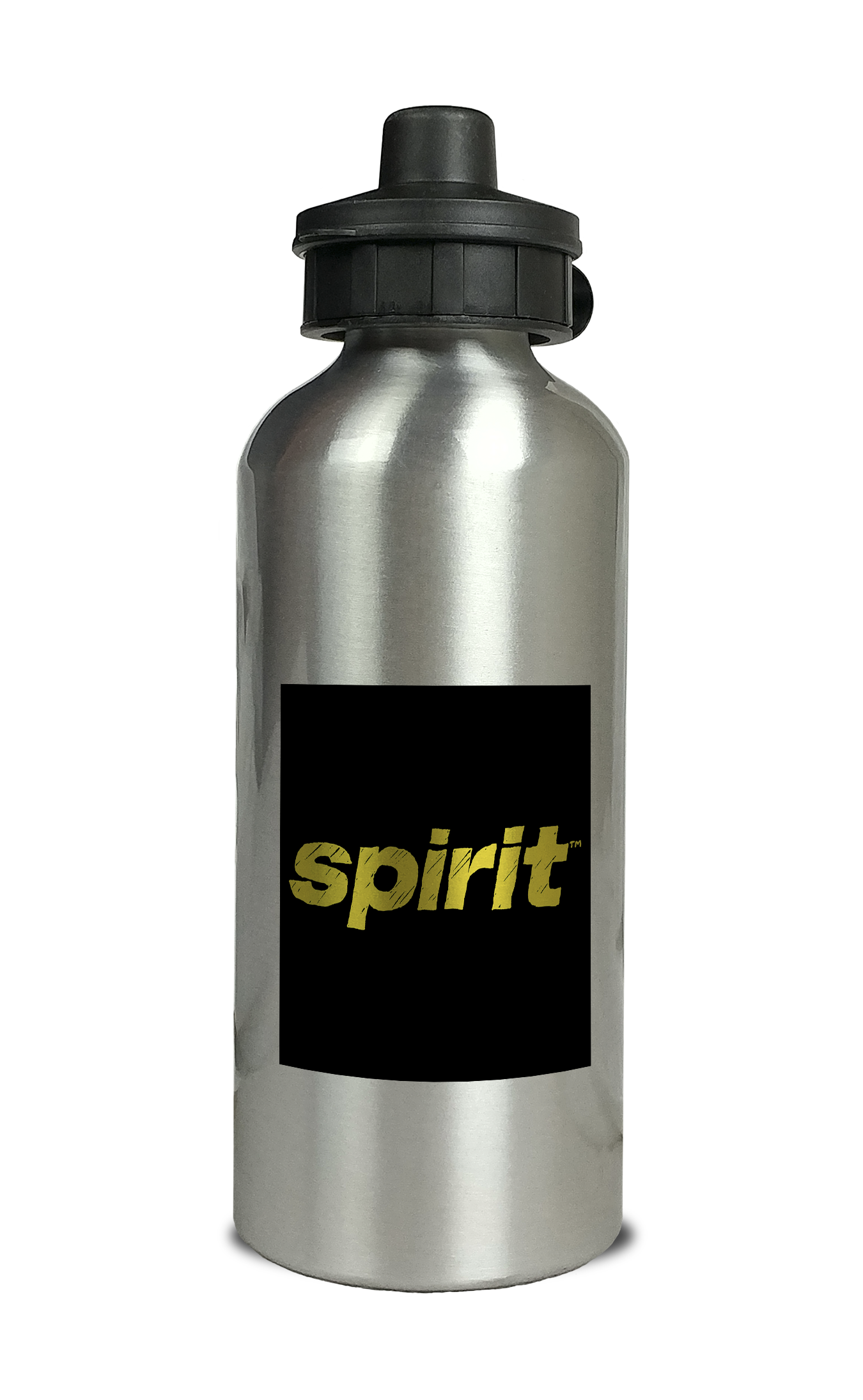 Spirit Airlines Black and Yellow Logo Aluminum Water Bottle