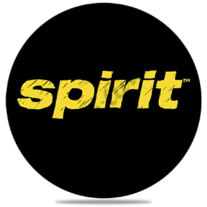 Spirit Airlines Black and Yellow Logo Round Sandstone Coaster