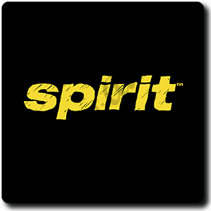 Spirit Airlines Black and Yellow Logo Square Sandstone Coaster