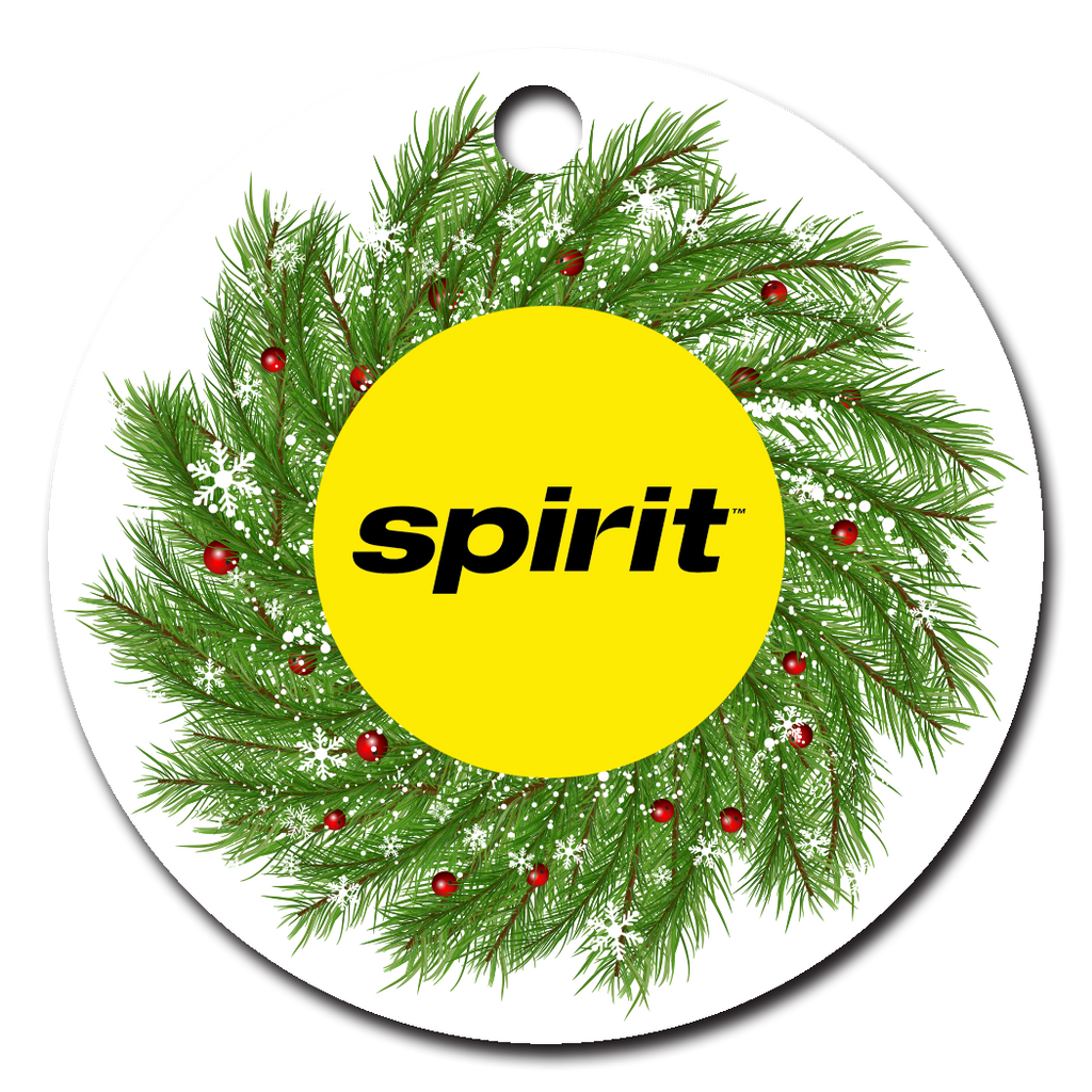 Spirit Airlines Black on Yellow Logo Ornaments