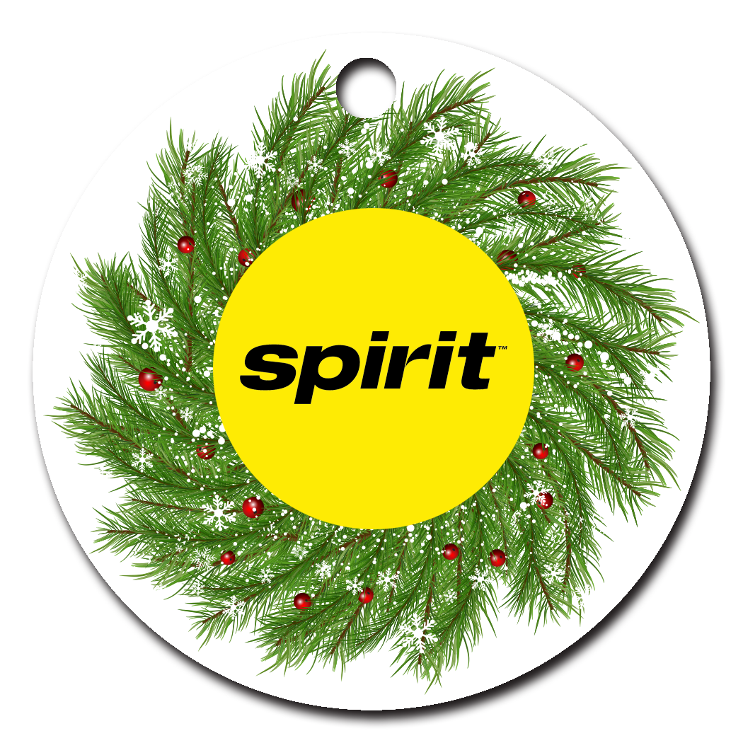 Spirit Airlines Black on Yellow Logo Ornaments