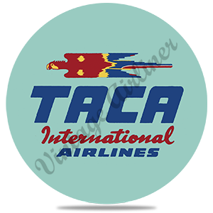 TACA Airlines Vintage Round Sandstone Coaster