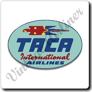 TACA Airlines Vintage Square Sandstone Coaster