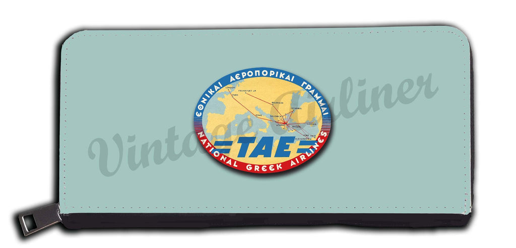TAE Greek Airlines Vintage Bag Sticker Wallet