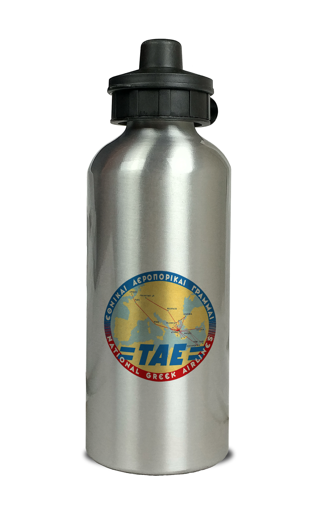 TAE Greek Airlines Vintage Aluminum Water Bottle