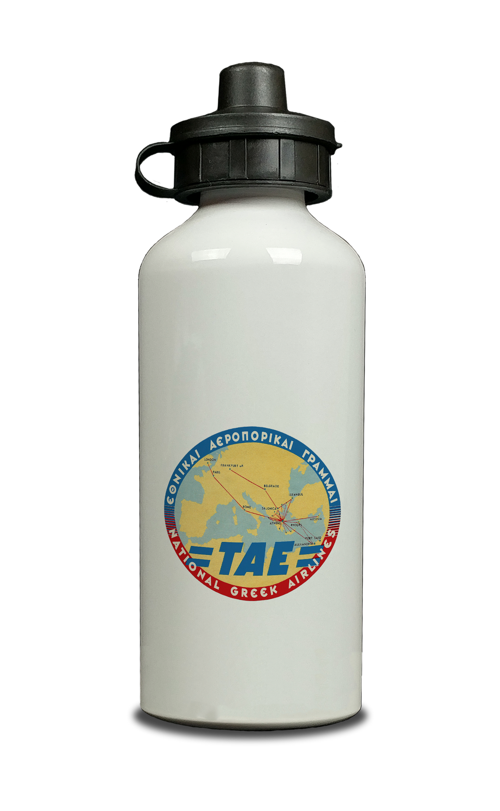 TAE Greek Airlines Vintage Aluminum Water Bottle
