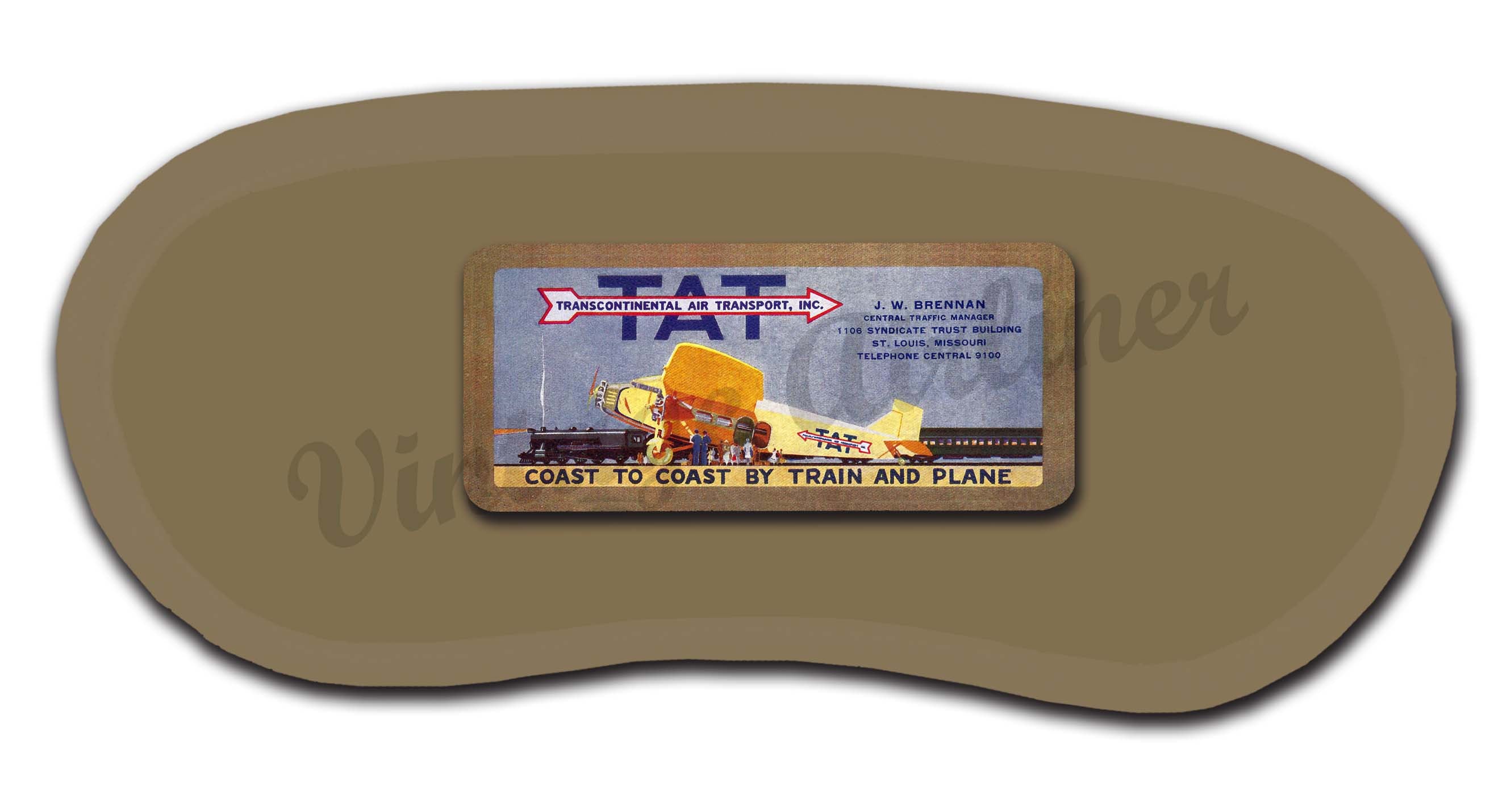 Transcontinental Air Transport Vintage Bag Sticker Sleep Mask