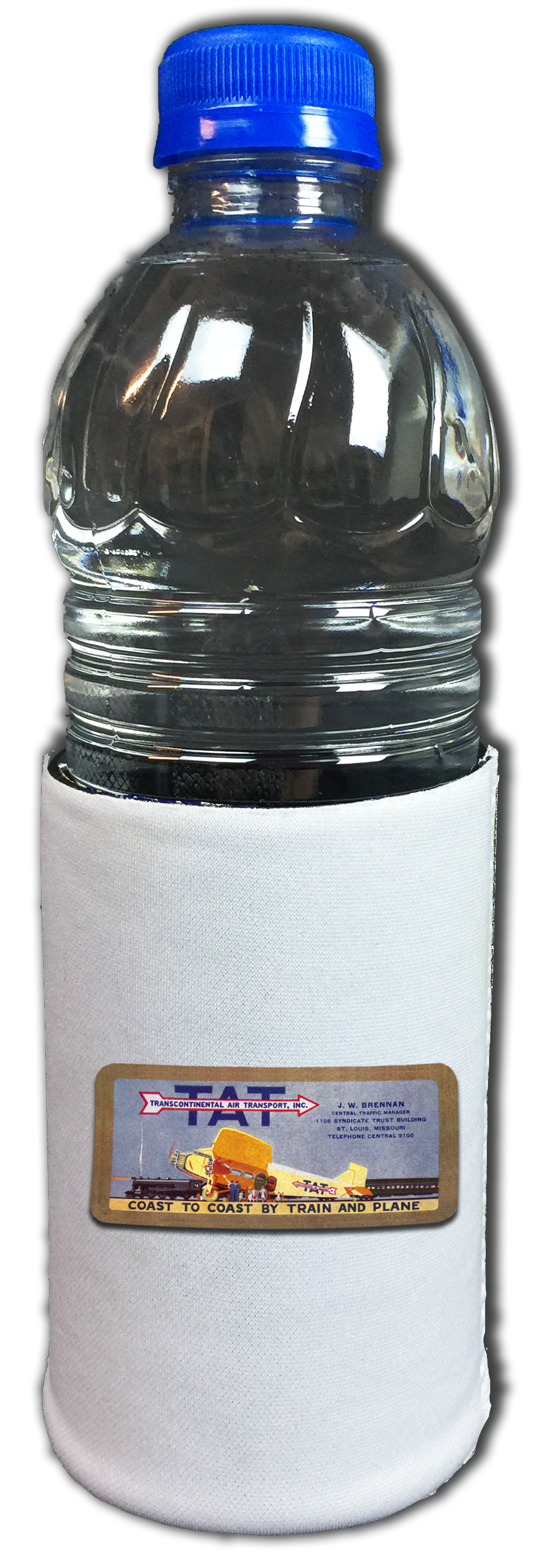 Transcontinental Air Transport Vintage Bag Sticker Beverage Wrap