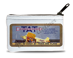 Transcontinental Air Transport Vintage Bag Sticker Rectangular Coin Purse