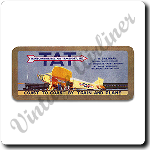 Transcontinental Air Transport Vintage Square Sandstone Coaster