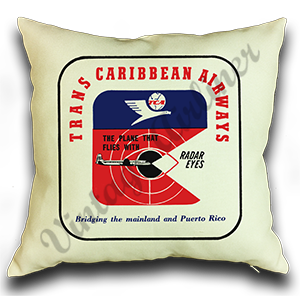 Trans Caribbean Airways Logo Linen Pillow Case Cover