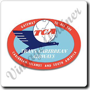 Trans Caribbean Airways Logo Square Sandstone Coaster