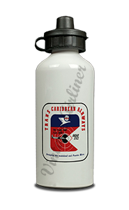 Trans Caribbean Airways Vintage Bag Sticker Aluminum Water Bottle