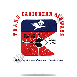 Trans Caribbean Airways Logo Round Sandstone Coaster