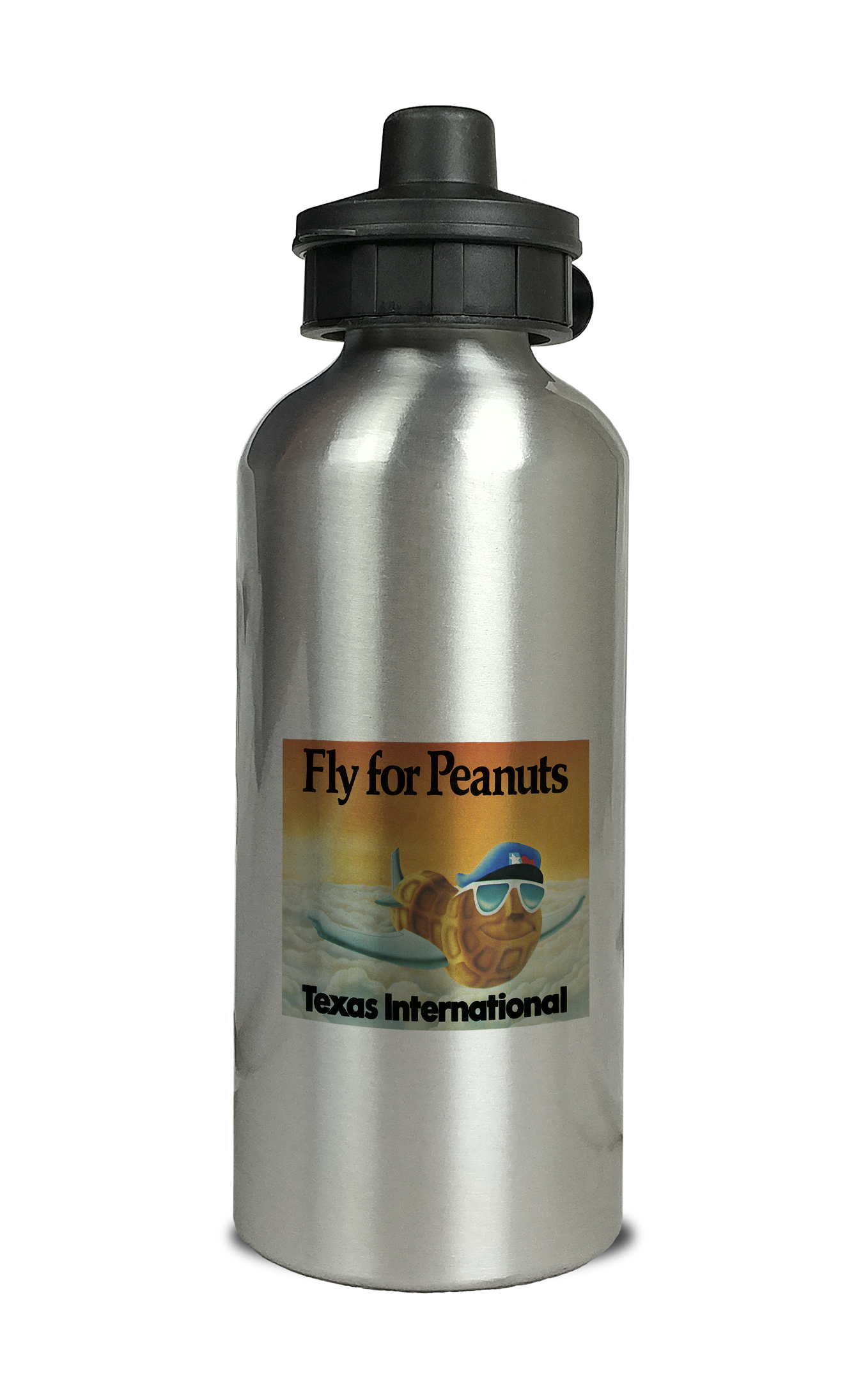 Texas International Fly for Peanuts Aluminum Water Bottle