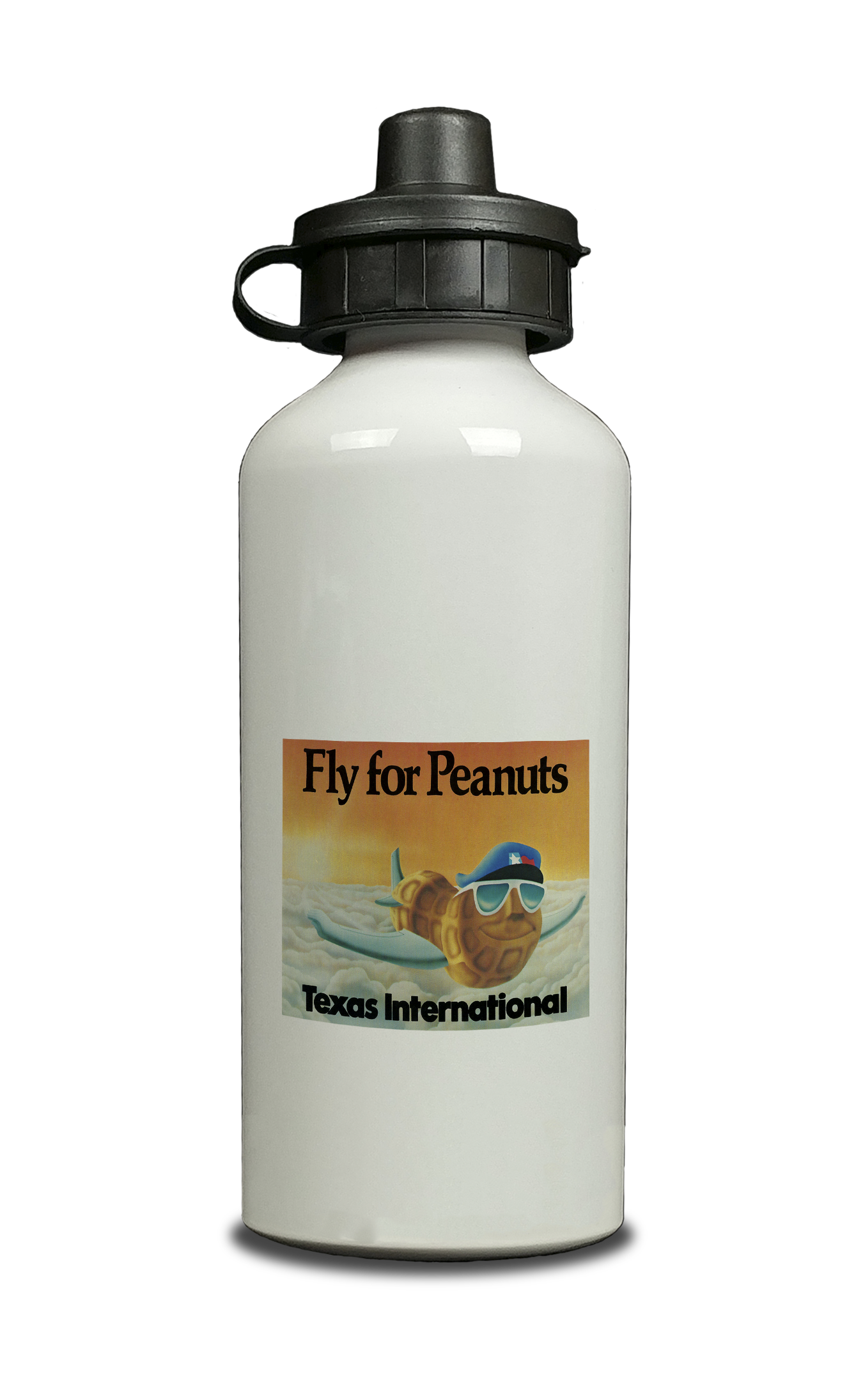 Texas International Fly for Peanuts Aluminum Water Bottle