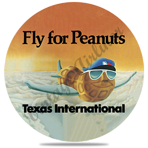Texas International Airlines Captain Peanuts Round Sandstone Coaster