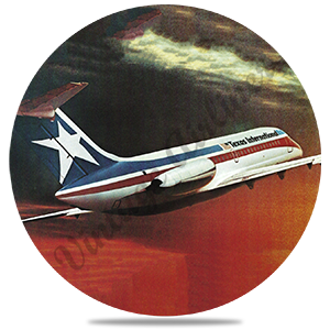 Texas International Airlines DC9 Round Sandstone Coaster