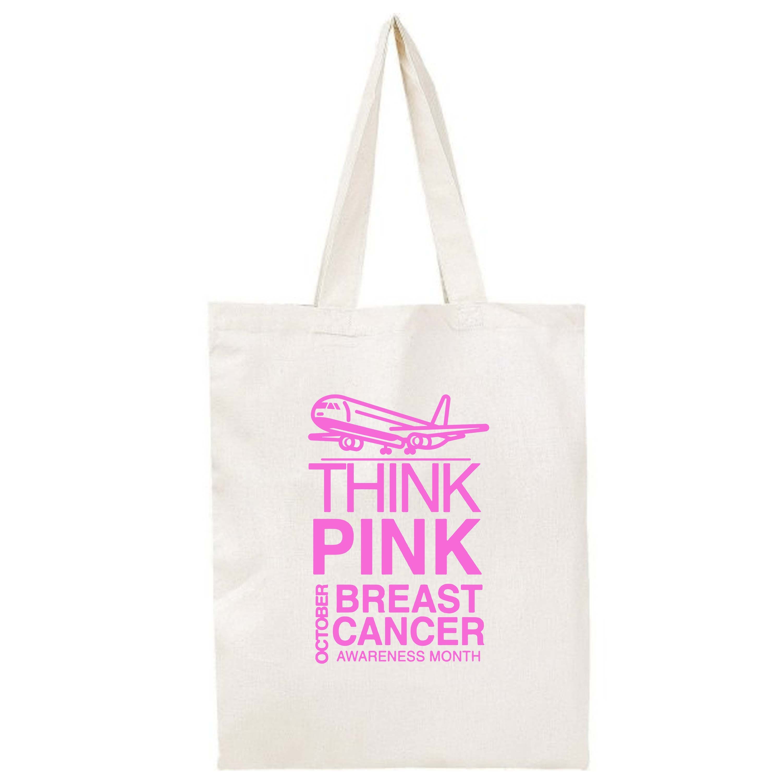 Think Pink Breast Cancer Awareness Tote Bag
