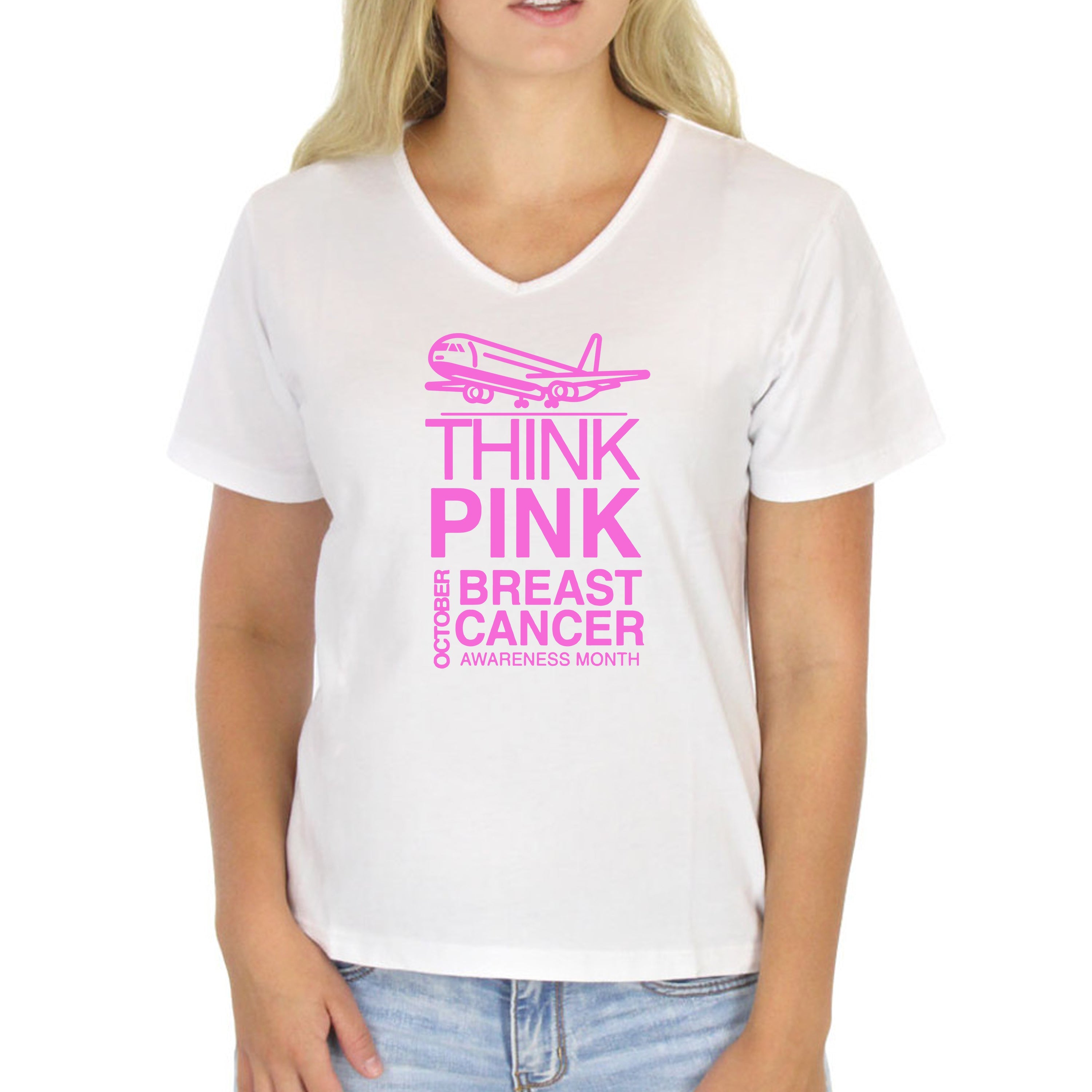 Think Pink Breast Cancer Awareness Lightweight Unisex T-shirt