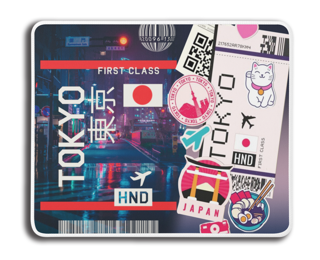 Ticket To Tokyo Collage Mousepad