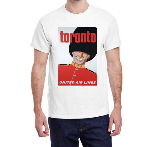 Vintage United Airlines Toronto Travel Poster T-shirt