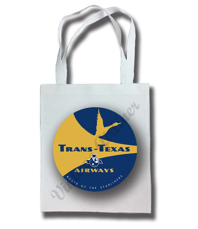 Trans Texas Airways Yellow Tote Bag