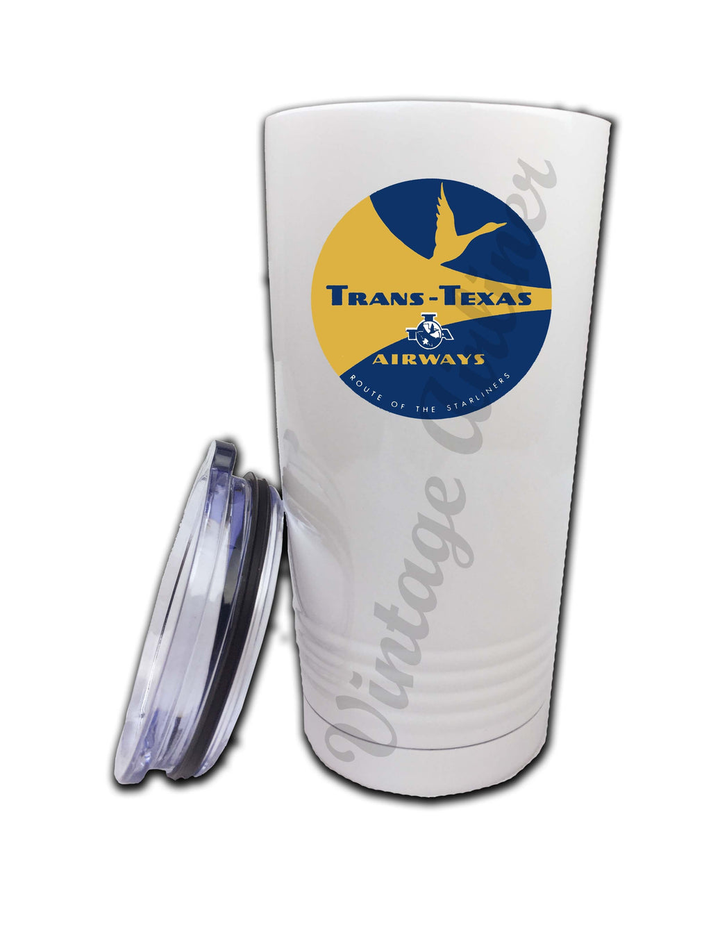 Trans Texas Airways Yellow Bag Sticker Tumbler