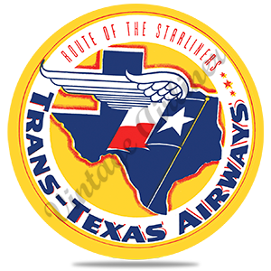 Trans Texas Airways Vintage Round Sandstone Coaster