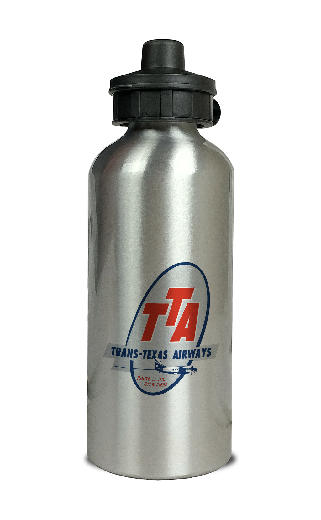 Trans Texas Airways 1940's Vintage Aluminum Water Bottle