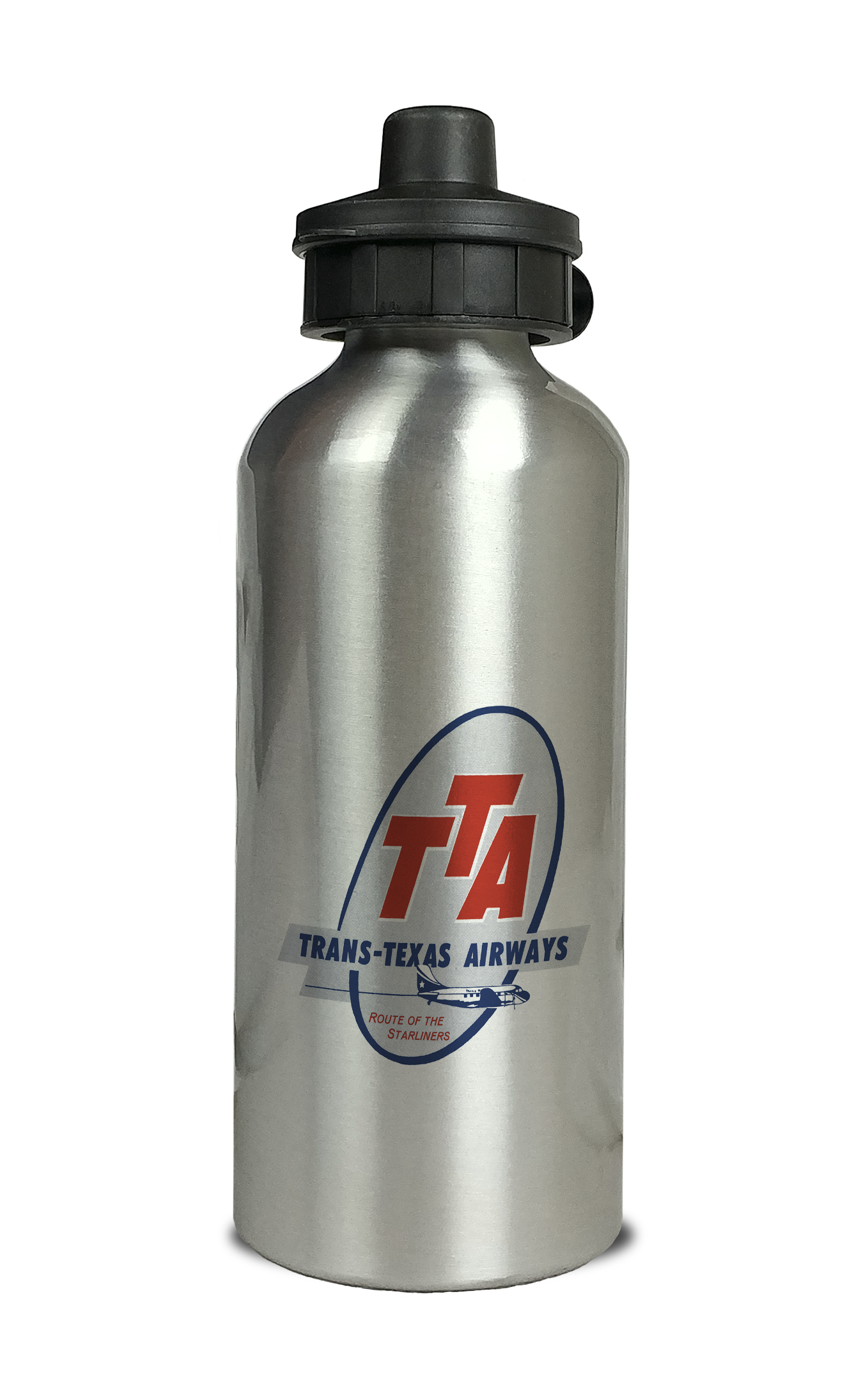 Trans Texas Airways 1940's Vintage Aluminum Water Bottle